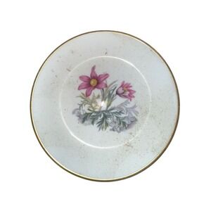 Royal Worcester Alpine Flowers Ashtray Vintage mountain lily rare collectible